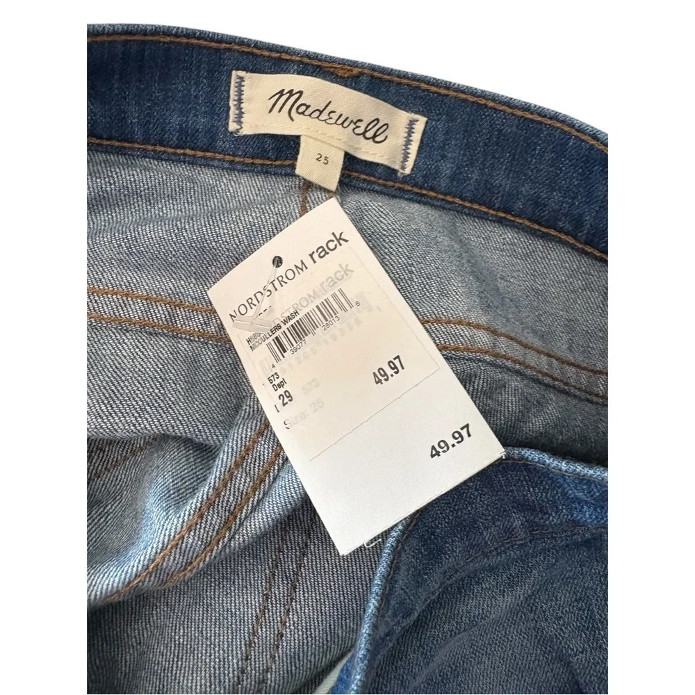 MADEWELL Blue Mini Skirt w/ Frayed Hem Size 25 NWT — SUMMER STAPLE!!!